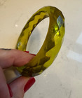 Vintage Rare Apple Juice Faceted Bangle Bracelet 34 Grams