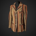 Vintage 1970   s Women   s Blazer Jacket Striped Tweed Uk 12 14 Wool Knit 