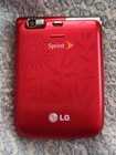Vintage Works Great 2008 Lg Lotus Sprint Red Flip Phone With Usb Charging Cable 