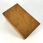 Vintage Hedberg Oak Index Card File Recipe Box Wood Storage Dovetailed  359
