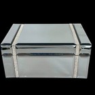 Vintage Vanity Jewelry Box Organizer Ring Holder Velvet Lined Rhinestones