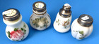 Antique Glass Eapg  Four  4  White Salt Shakers Lot A18 Milk Glass