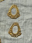 12 Vintage Victorian Oval Frame Stampings With Floral Skirt Gold Colored