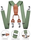 Branduce Adjustable Baby Boy Pre-tied Bow Tie And Suspenders Set Sage Green -a
