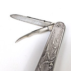 Rare Antique Victorian Ornate Silver Folding Fruit Knife   Pick Rogers Cutlery