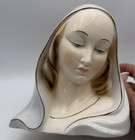 Vintage Ceramic Virgin Mary Planter Religious Garden Pottery Decor