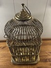 Large Vintage Ornate Victorian Brass Bird Cage Home Decor With Perch Plant  19   