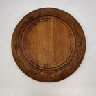 Antique Carved Wood English Round Bread Board 11    Farm House Wheat