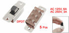 5pcs On off on 3 Position Dpdt 2p3t Pcb Panel Slide Switch 6a 125v 3a 250v Ac