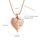 Heart Shape Urn Necklace For Ashes Angel Wiing Heart Cremation Memorial Pendant