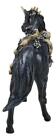 Gothic Macabre Black Dark Unicorn Horse With Skeleton Bones And Skulls Figurine