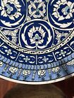 Vintage Turkish Art Pottery Blue   White Plate Signed Kacm Kutahya Mustafa Aydin