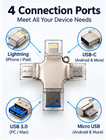 4-in-1 Memory Card Reader   64gb Card Included Usb 3 0 Usb-c Lightning Otg
