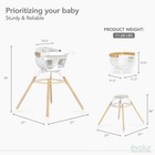 Evolur Ann 4-in-1 High Chair Baby And Toddler  360 Rotating Seat  Grey 255-gy