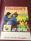 Vtg  Falstaff Beer Advertising Sign Store bar Cardboard Counter Display Football