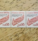 Us Stamp Scott  2454  5c  Canoe 1800s  Coil Strip Of 5  Plate  s11  Mnh