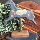 Vintage Wooden Horse Farmhouse Decor Hand Painted Country Rustic Primitive
