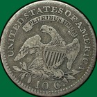 1821 Large Date Capped Bust Dime Very Fine Vf Coin  45623