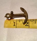 Vintage 1940s Small Heavy Cast Iron Mini Nautical Ship Anchor  About 2    Long