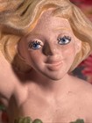 Atlantic Mold Mermaid On Rock Ceramic Statue Vintage 1970s Signed Hand Painted