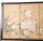 Japanese Byobu  asian Swallows  Butterflies   Blossoms  4-panel Folding Screen