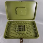 Vintage Wilson Wil-hold Avocado Green Plastic Thread Bobbin Sewing Box
