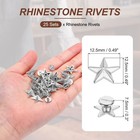 25 Set 12 5mm Star Rivets Leather Rivets Rapid Studs Rivet  Silver Tone