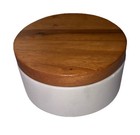 Marble wood Salt Cellar With Wooden Lid - Threshold     Multicolored Kitchen