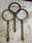 Lot Of 3 Antique Brass Magnifying Glass Henry Hughes Vintage Magnifier Handle