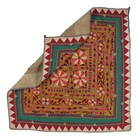 Vintage Hand Embroidered Wall Hanging Cotton Textile Floral Wall Decor Gift