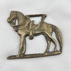 Brass Horse Medallion Antique English Saddle Bridle Hunter Figural Show Harness
