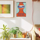 Gulf Retro Racing Car Wall Decor Sign 8 x12  Vintage Metal Garage Man Cave Decor
