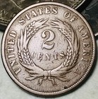 1872 Two Cent Piece 2c Ungraded Choice Post-civil War Us Copper Coin Cc26574