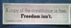 A Copy Of The Constitution Is Free  Freedom Isn t Pro-trump Bumper Sticker L