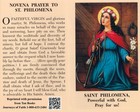 Saint Philomena Novena Prayer Card 50 Pack   pc-65