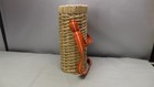 Vintage  Woven Basket  Wine Carrier With  Straps Romantic With Cups