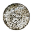 1884 Rd Peru 1 Sol Silver Coin Ef Lima Mint