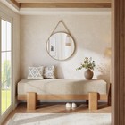 55-inch Upholstered Entryway Bench  Modern Shoe Bench With Fabric Padded Seat