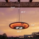 Outsunny Electric Hanging Patio Heater W  Led Light  750 1500w  Ip65  Black