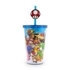 Super Mario Bros  16oz Travel Cup With Straw Holder