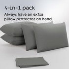 4 Pk Queen Sz Pillowcases 20x30 Microfiber Brushed Soft Zip 5060545021224