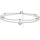 Women s 925 Silver Plated Cz Heart Anklet Waterproof Foot Bracelet