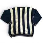 Vintage Marisa Christina Classics Navy Striped Crest Tassel Cardigan Sweater