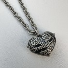 Twilight Saga Puffy Heart Necklace Silver Tone Chain Gothic Fandom Edward Cullen