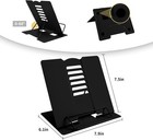 Metal Book Stand - Adjustable Book Holder For Reading  full Black  