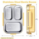 Stainless Steel Lunch   3-compartment Bento  25oz  - Portable Food Storage Co   