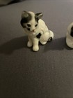 3 Vintage Cat Kitty Figurine Lot Porcelain Bone China Miniature Black White