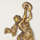 Antique Solid Brass Art Nouveau Mexican Dancer Tambourine Woman Relief Sculpture