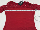 Design By Dalia Lehmann Show Shirt Lace Long Sleeve Red Size Large