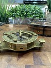 Brass Sundial Compass West London Nautical Armillary W Faux Leather Case Working